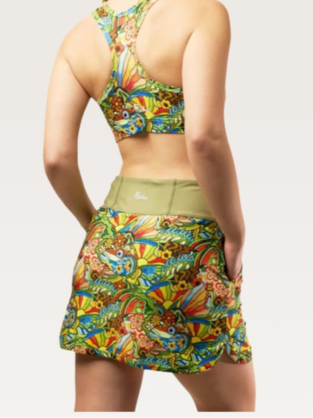 Fishe Boho Bass Skort Green Multicolor Size 3XL - Picture 3 of 11